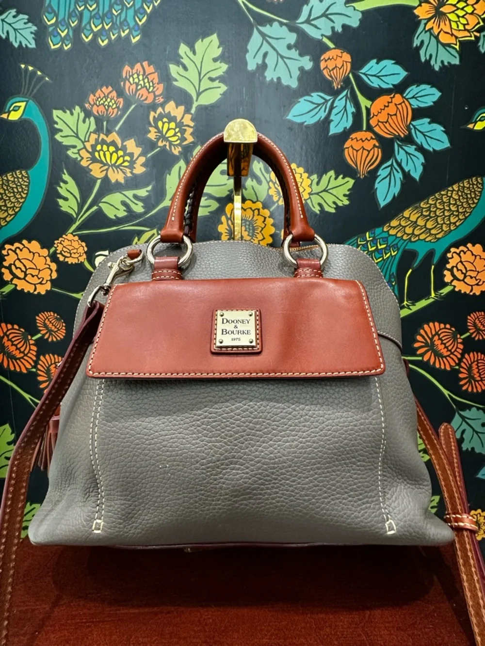 Dooney & Bourke Gray and Tan Satchel
